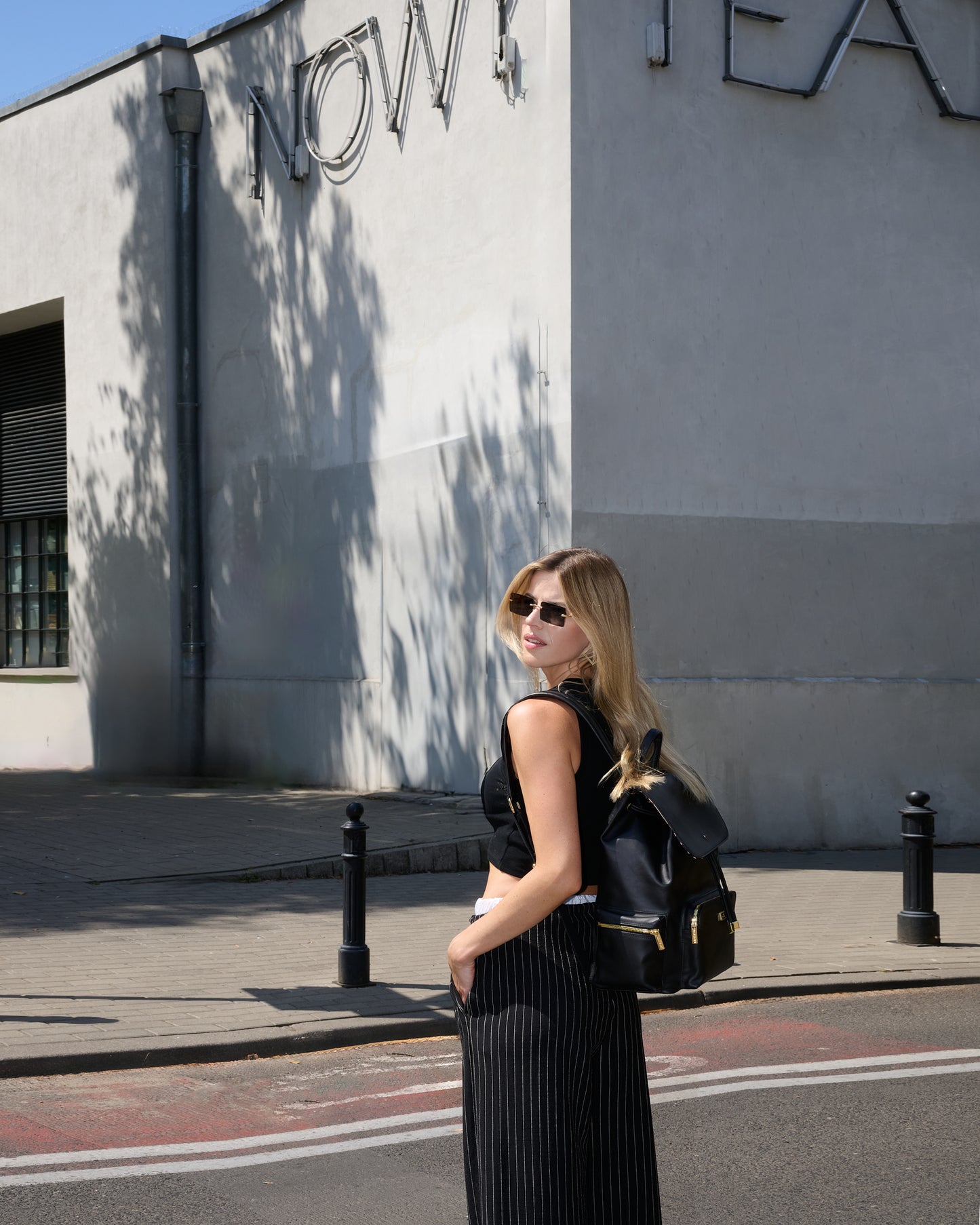 Renee Rucksack aus schwarzem Nappaleder