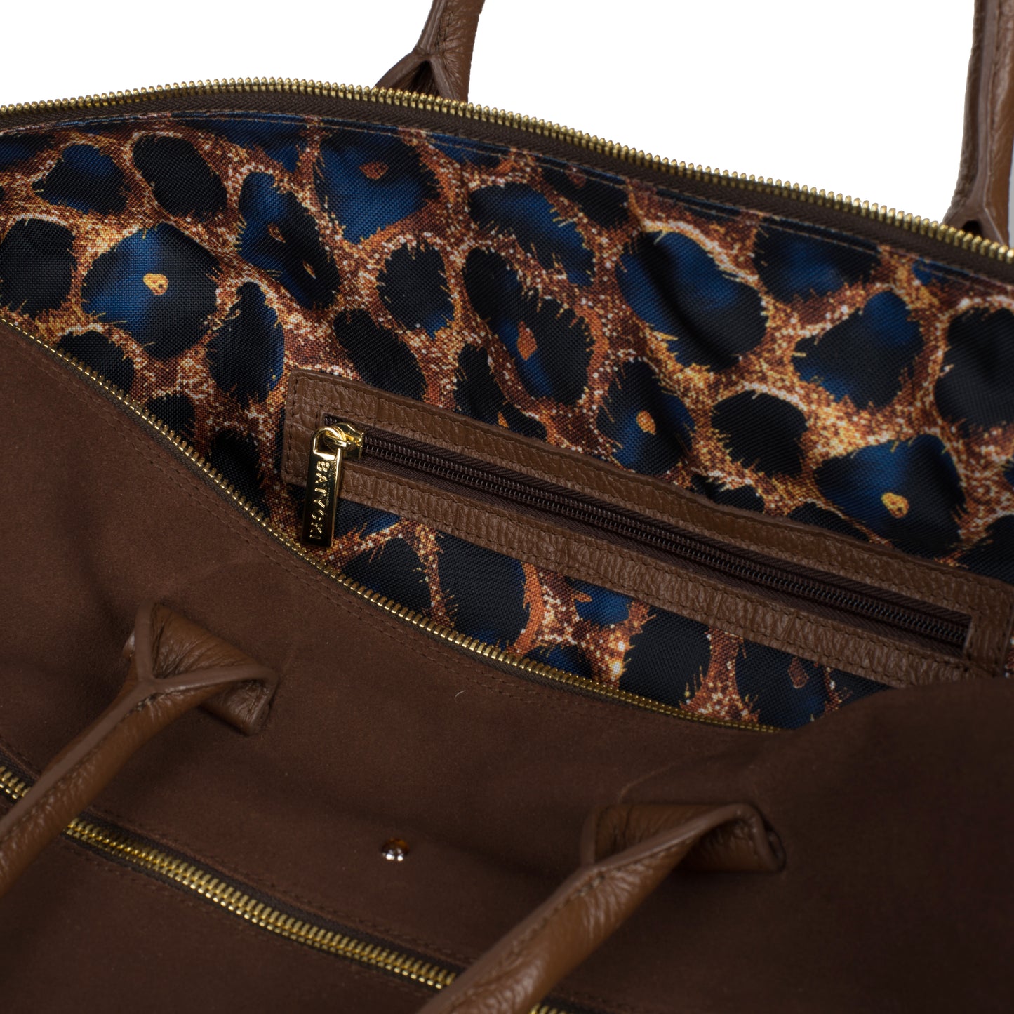 Bolso de mano Gwene de piel de ante marrón para mujer