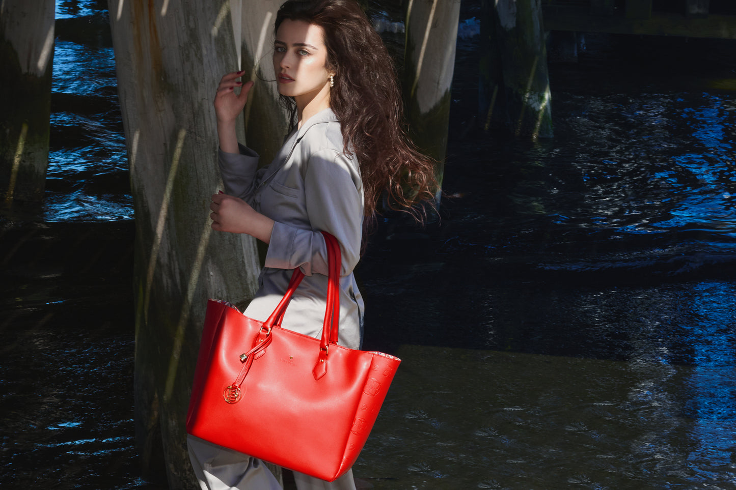 Damen-Ledertasche Mamma Nappa rot