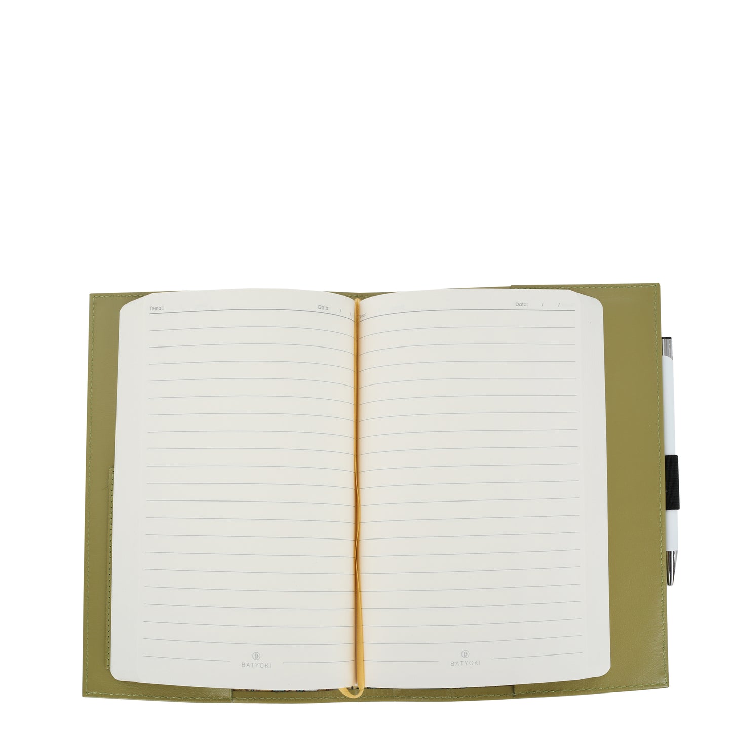 Notes A5 w oprawie skórzanej Napa olive