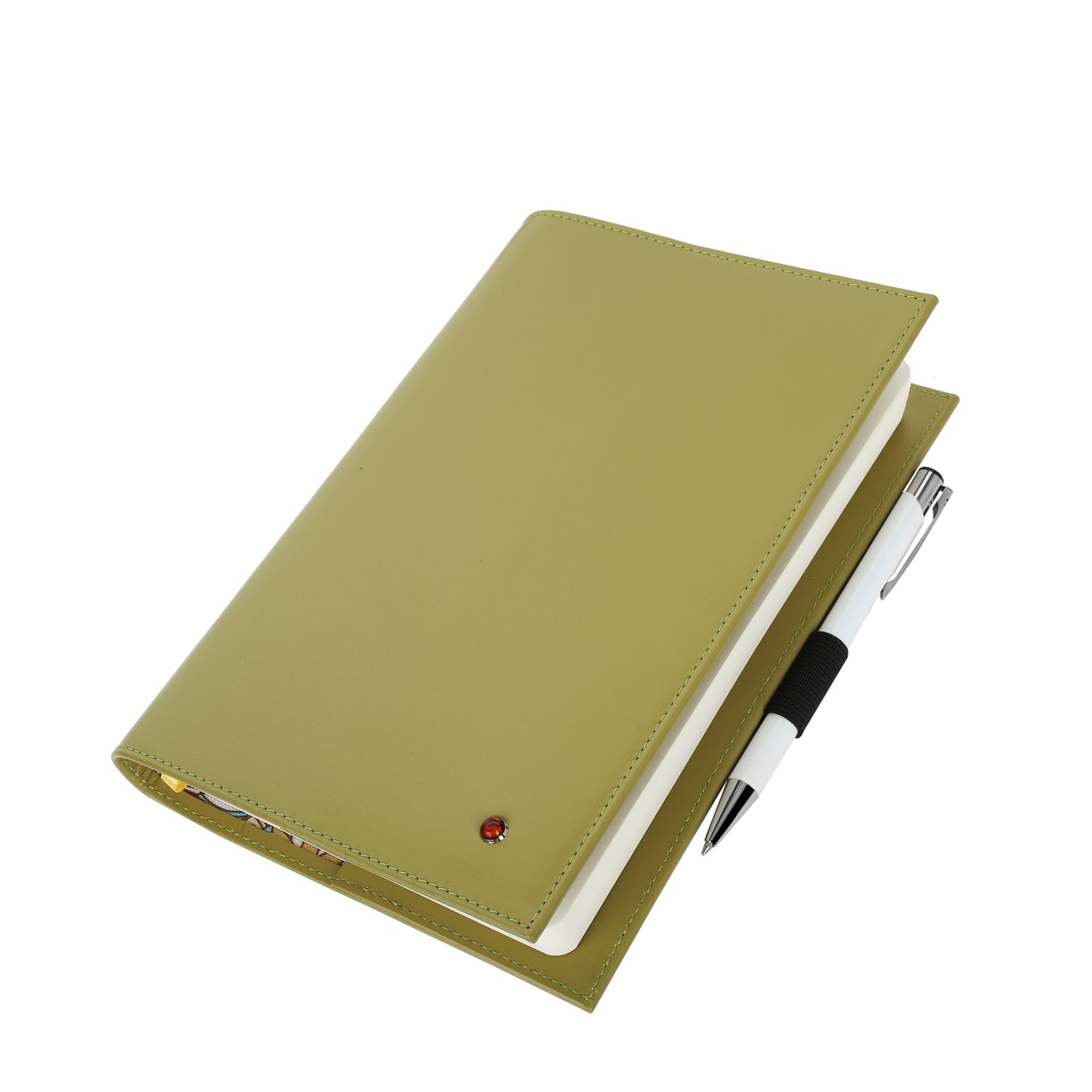 Notes A5 w oprawie skórzanej Napa olive