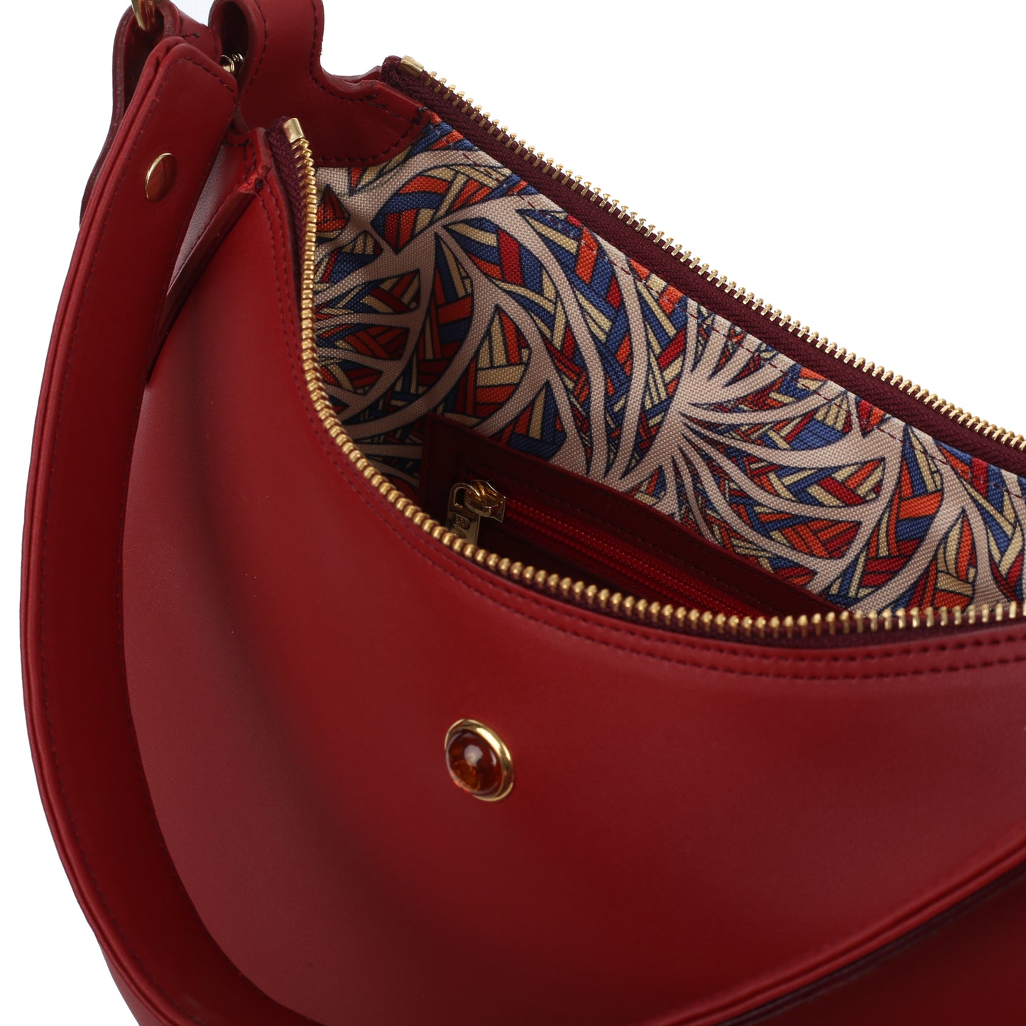 Bolso de mano sillari de piel napa burdeos para mujer