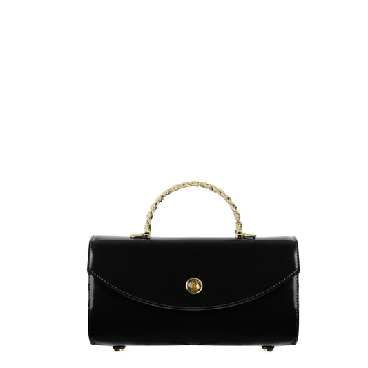 Viviane Specchio Black leather handbag