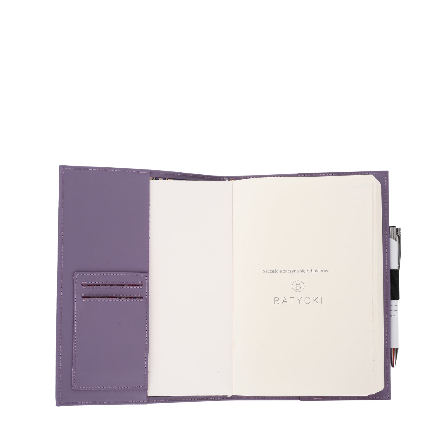 Notes A5 w oprawie skórzanej Napa purple