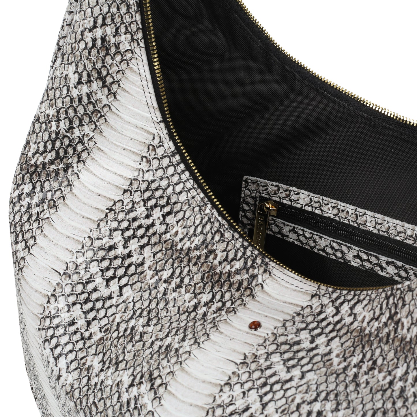 Torebka damska skórzana Draco snake white & black