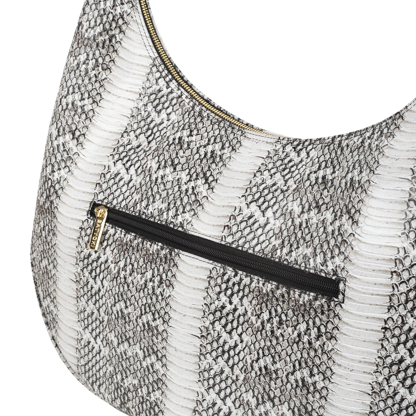 Torebka damska skórzana Draco snake white & black