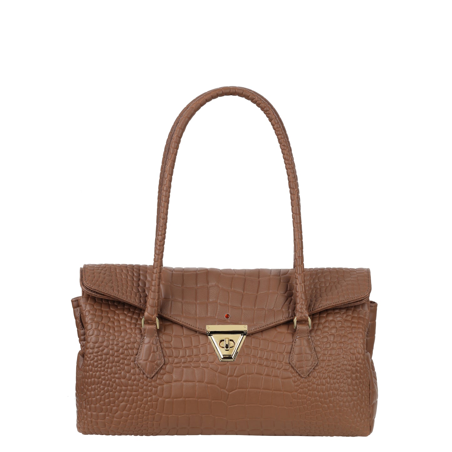 Torebka damska skórzana Lea croco brown