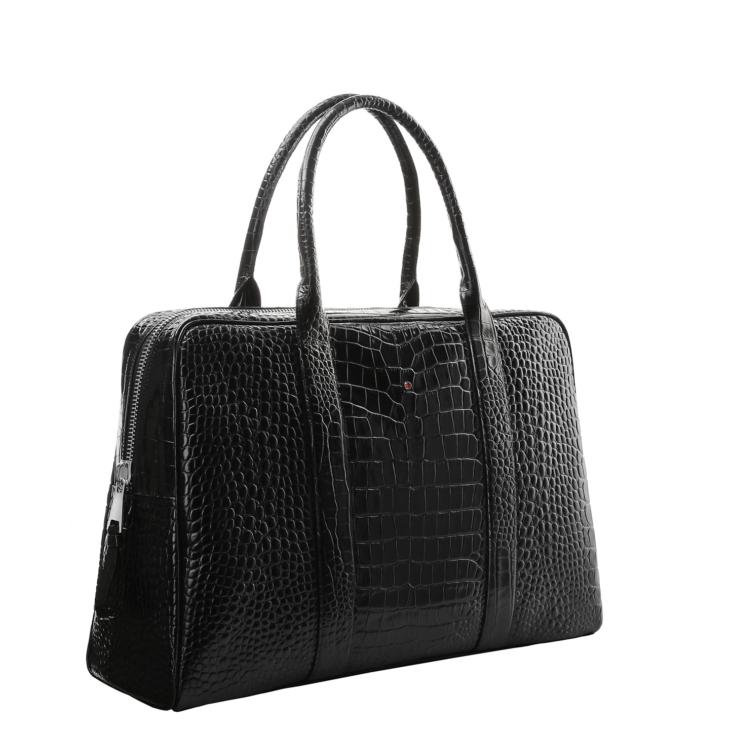Bolso CLASSIC de piel cocodrilo negro