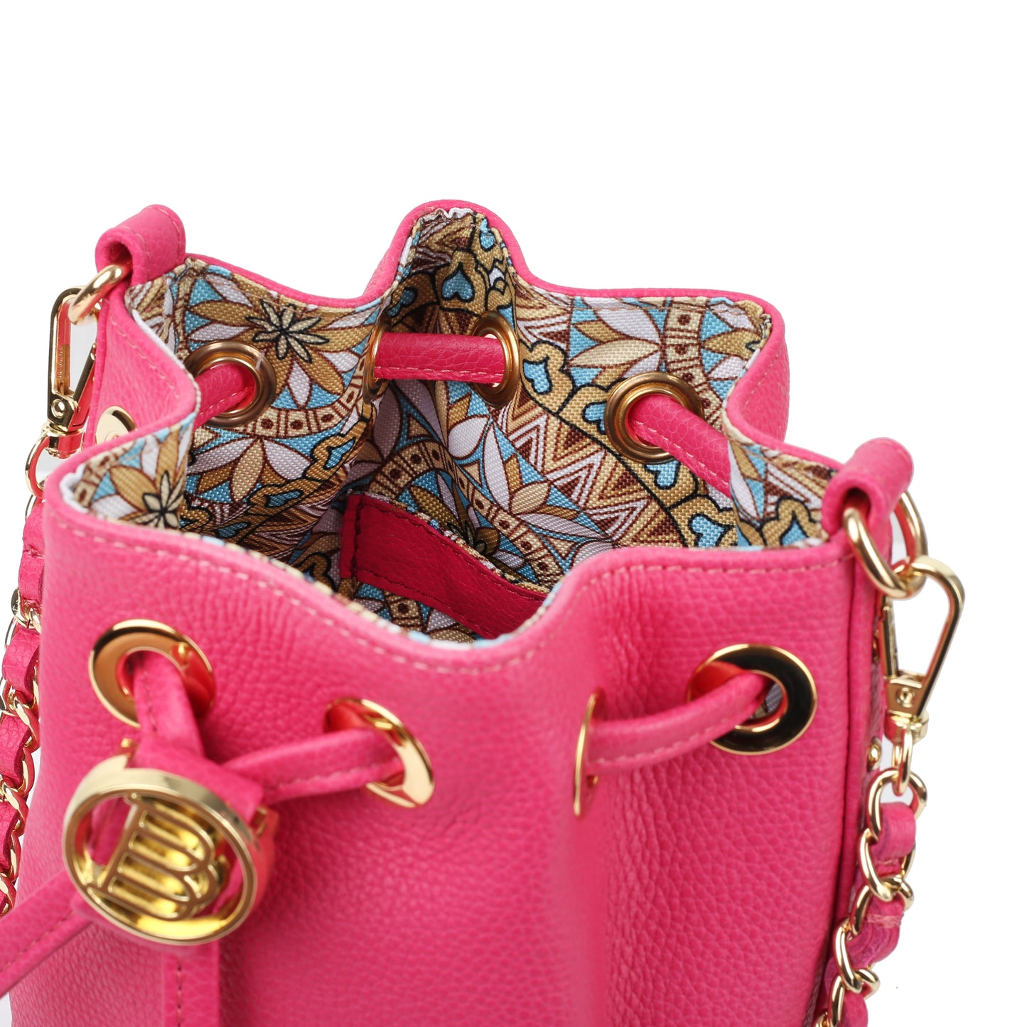 Coral black leather bag