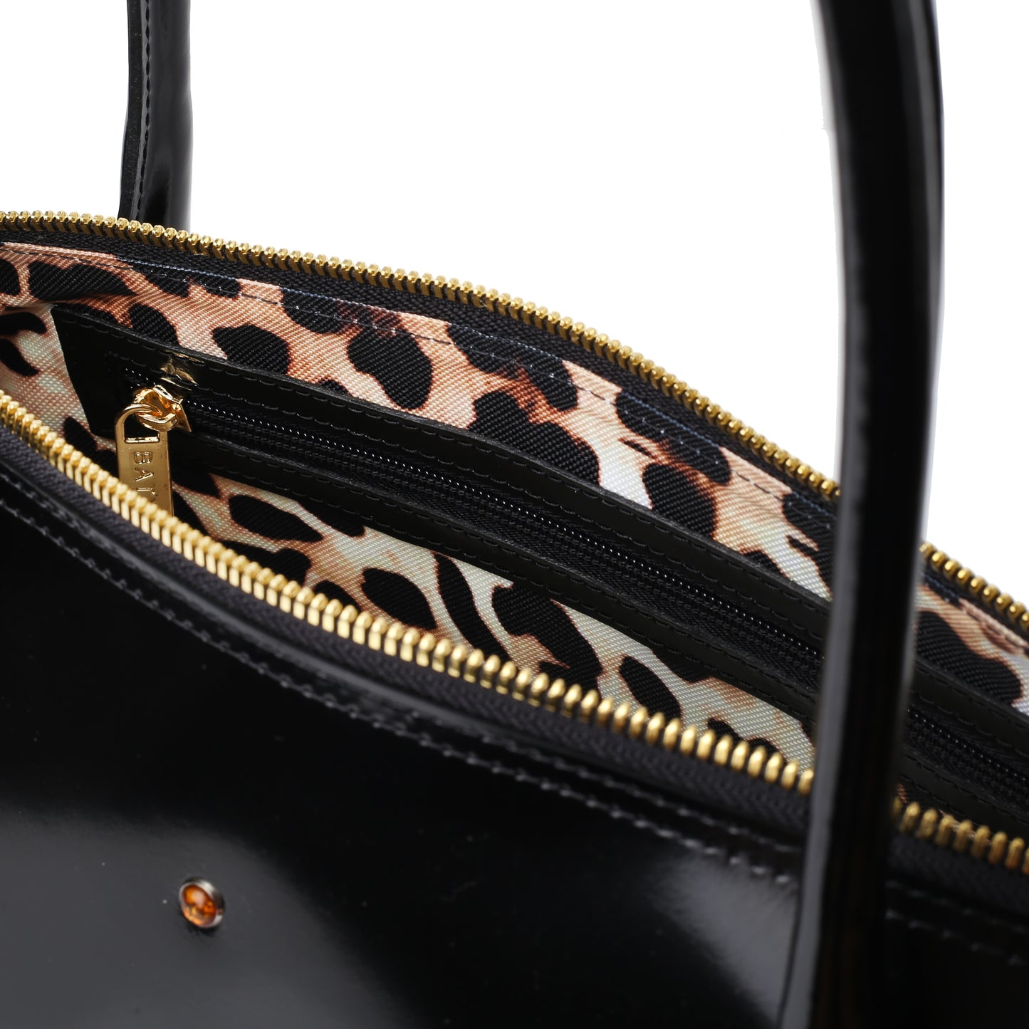 Women's leather bag Zouche specchio black