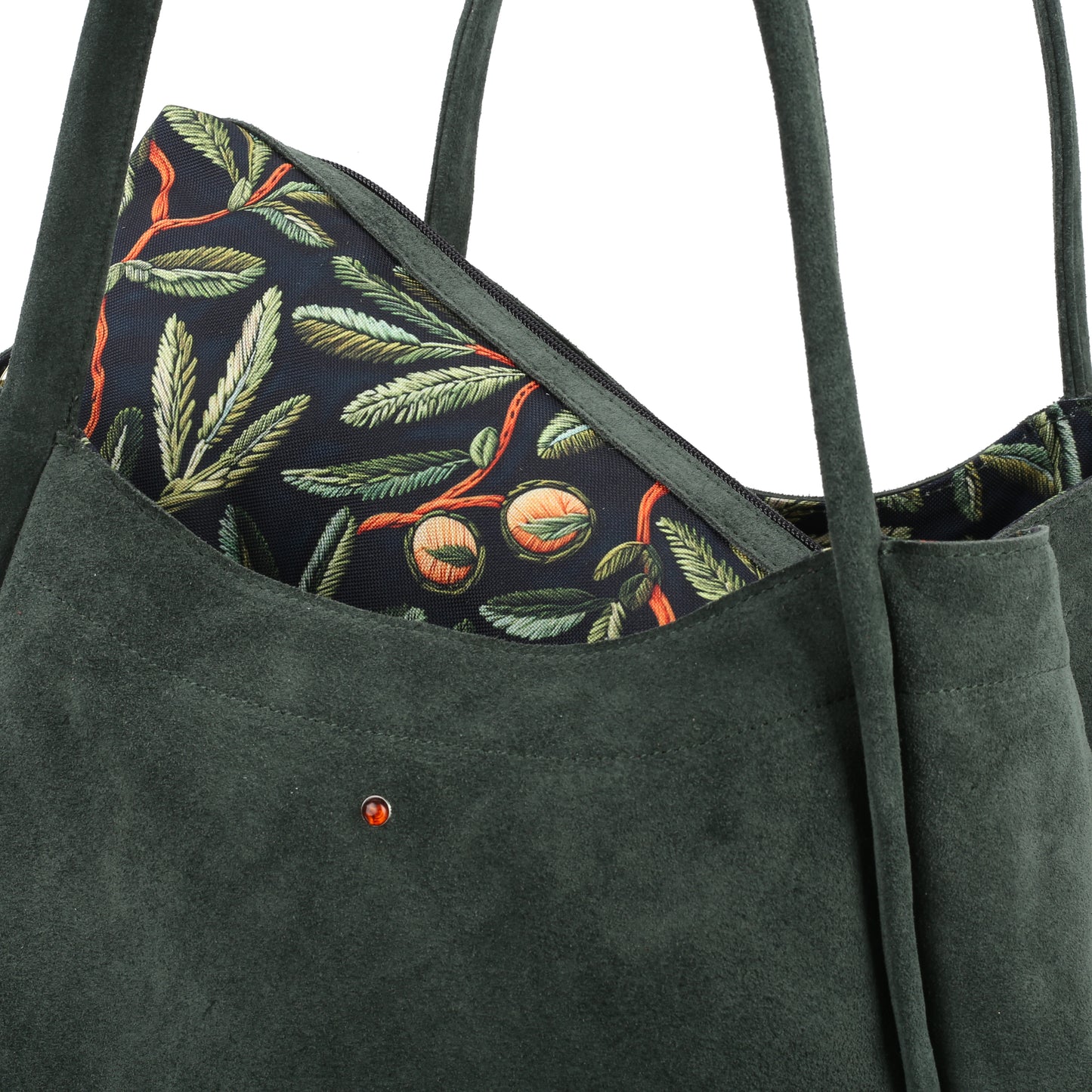 Torebka damska skórzana New Mamma suede green