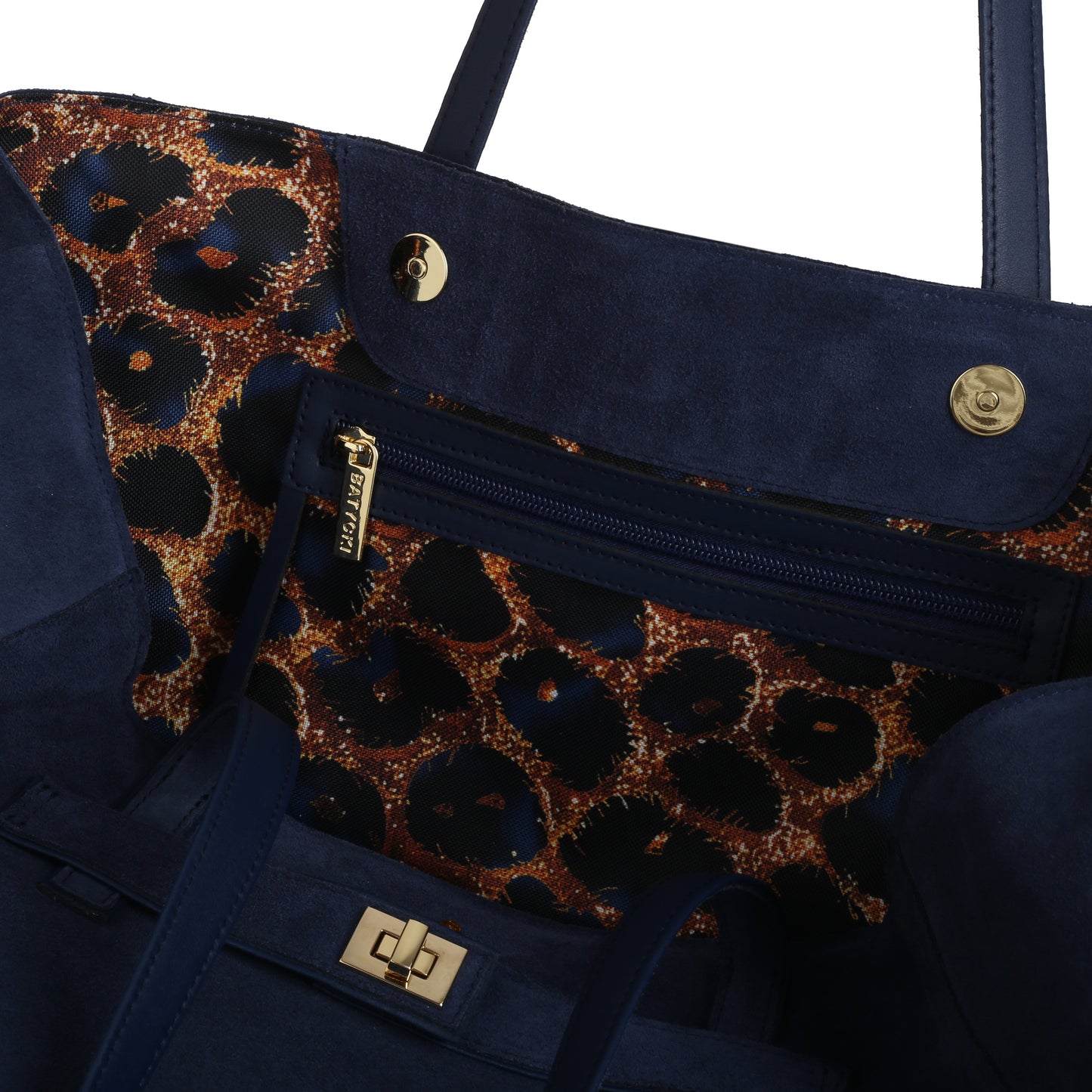 Torebka damska skórzana  Mirer suede navy