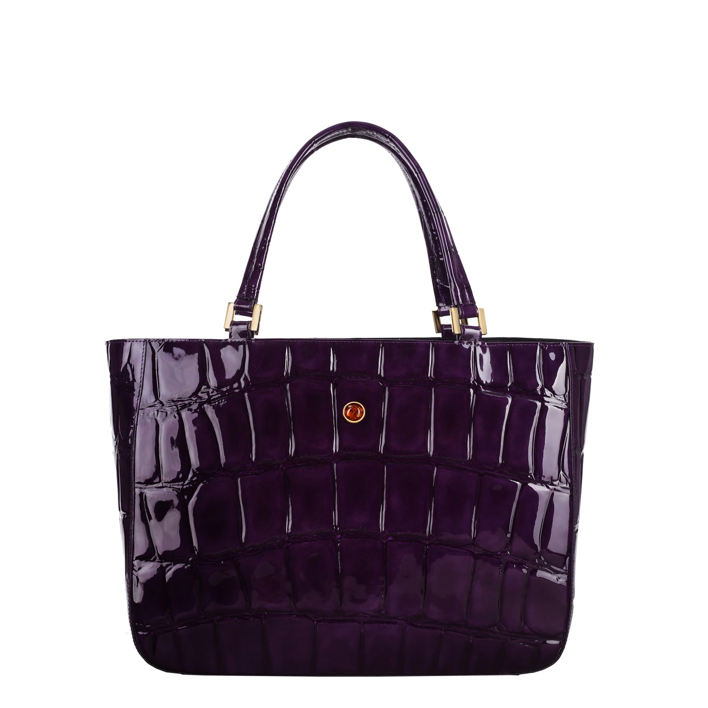 Torebka damska skórzana Mamma vernice croco purple