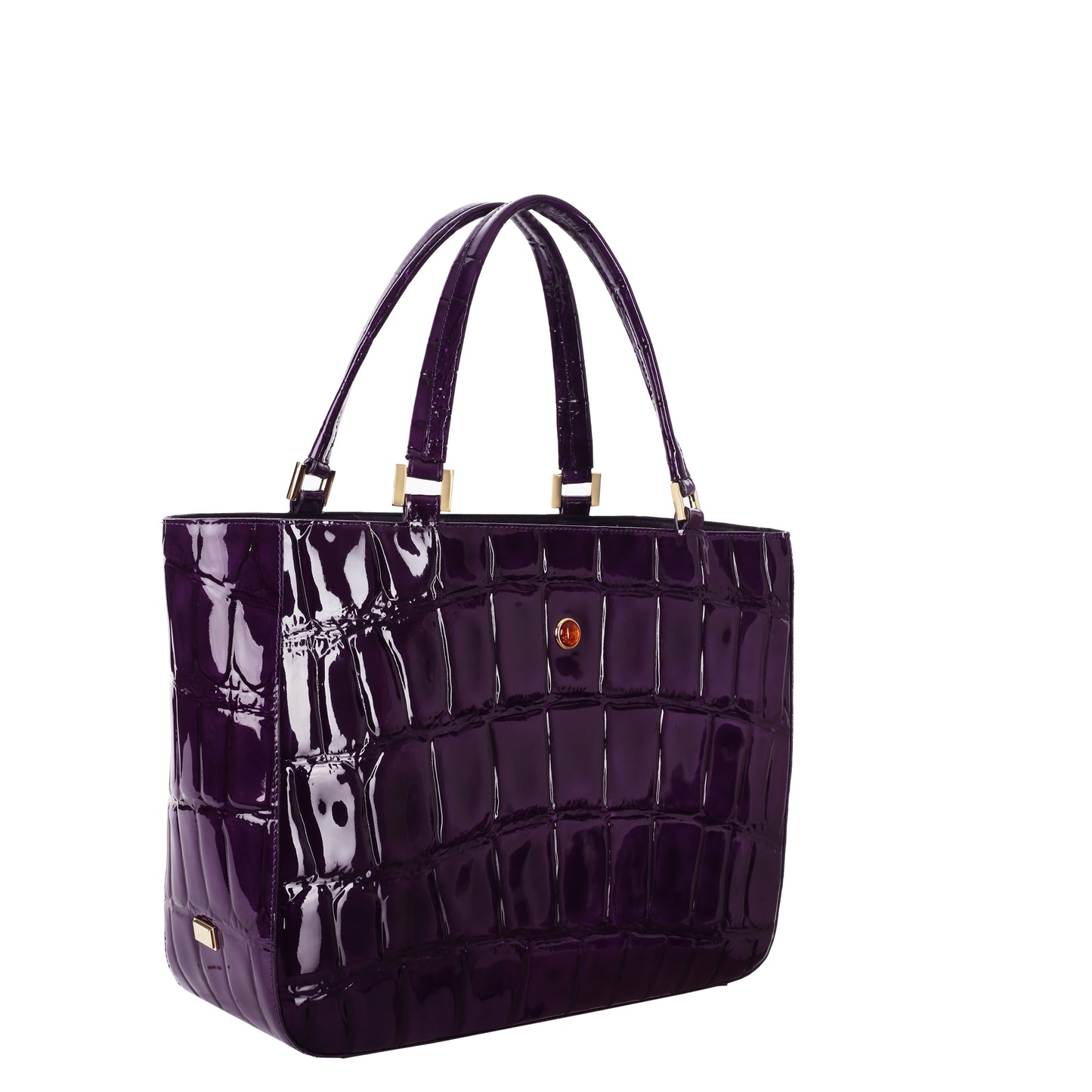 Torebka damska skórzana Mamma vernice croco purple