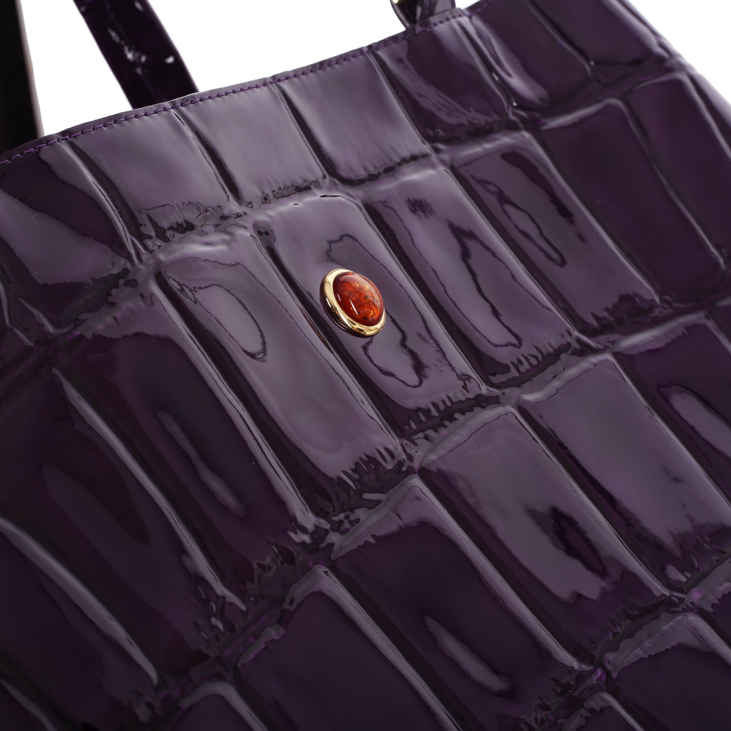 Torebka damska skórzana Mamma vernice croco purple