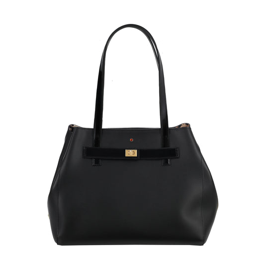 Torebka damska skórzana  Mirer napa black