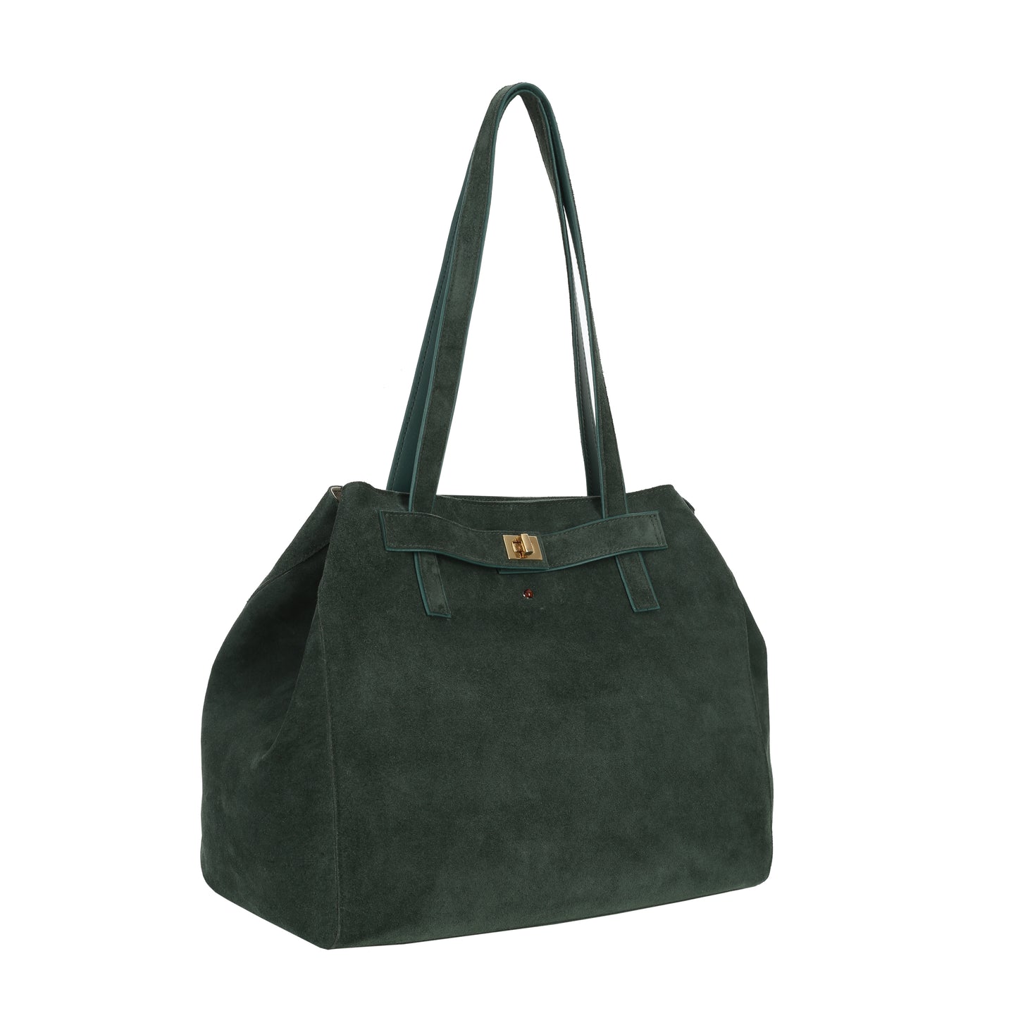 Torebka damska skórzana Mirer suede green