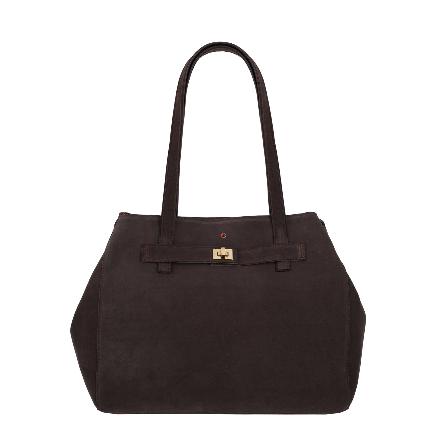 Torebka damska skórzana Mirer suede brown