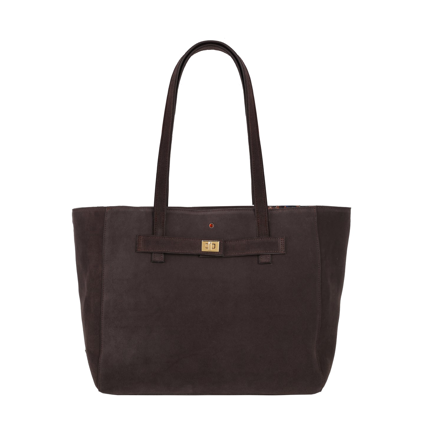 Torebka damska skórzana Mirer suede brown