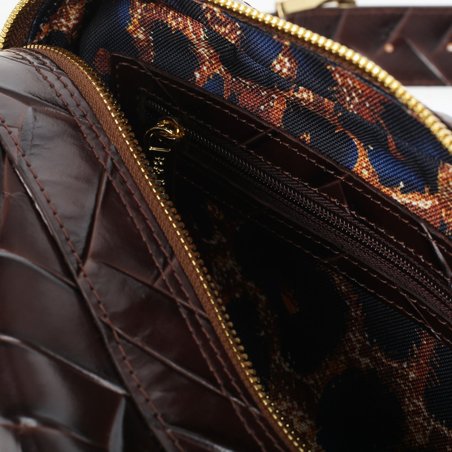 Torebka damska skórzana Alfie braid brown