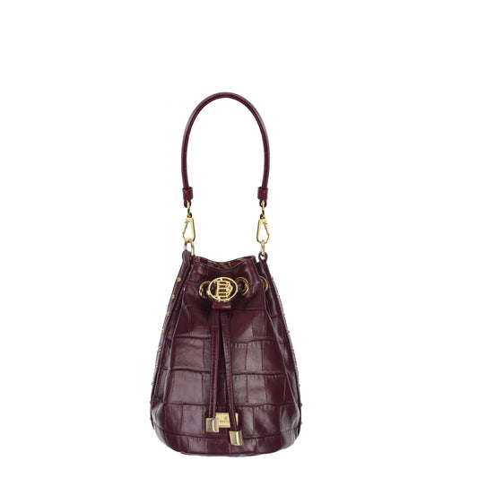 Coral black leather bag
