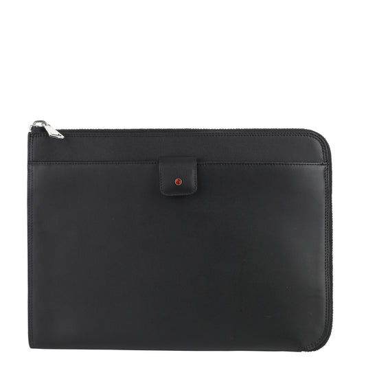Croco black leather document folder