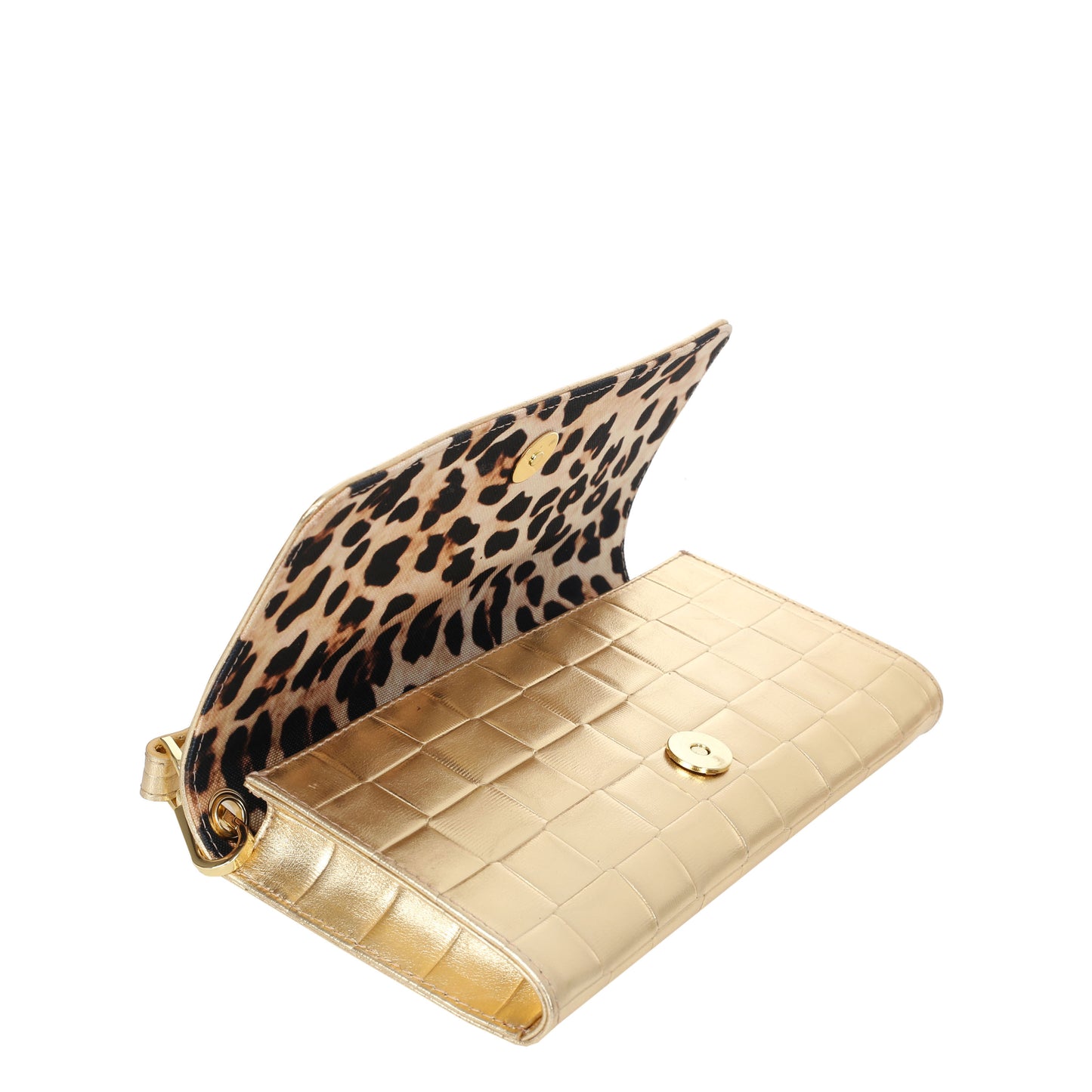 Schicke Damen-Clutch aus schwarzem Kroko-Leder