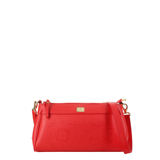 Women's leather handbag Levre nappa red