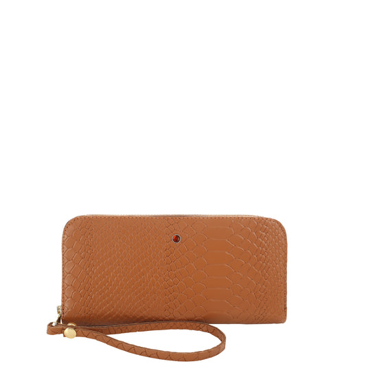 Women's cognac leather wallet