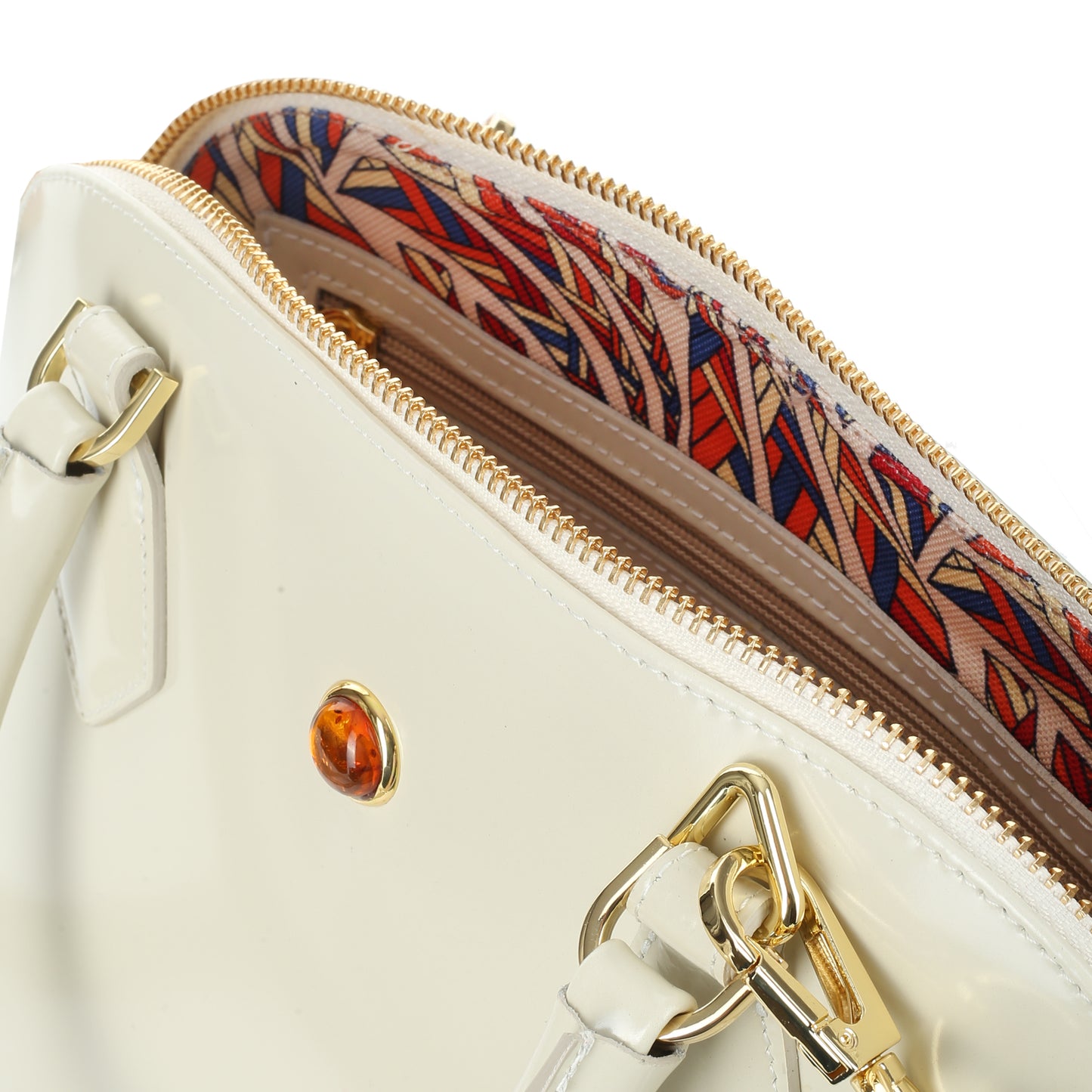 Torebka damska skórzana Gilvy specchio ecru