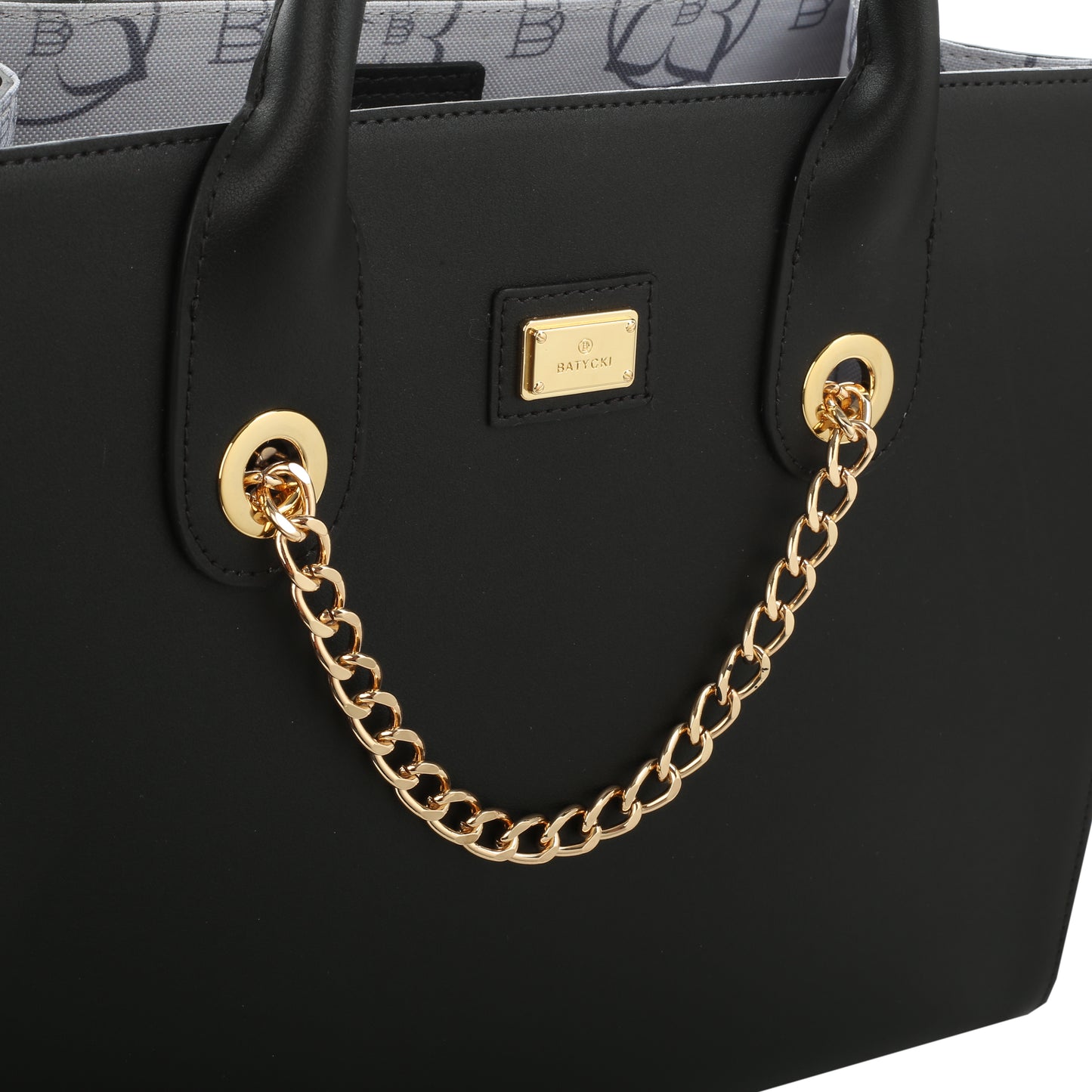 Schwarze Damenhandtasche aus Mussie-Napa-Leder