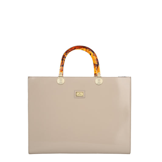Bolso de mano mujer Ferri specchio de piel color topo