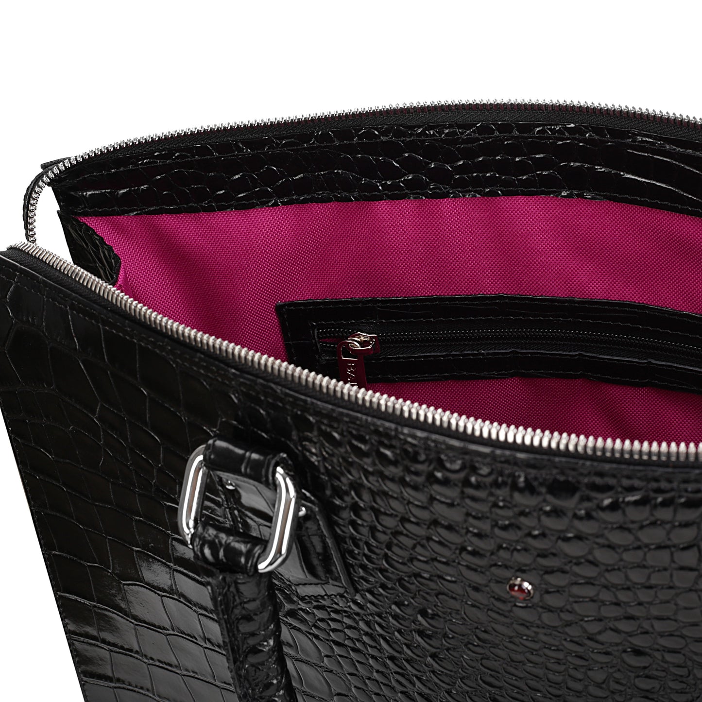 Aktówka damska skórzana Hana croco black
