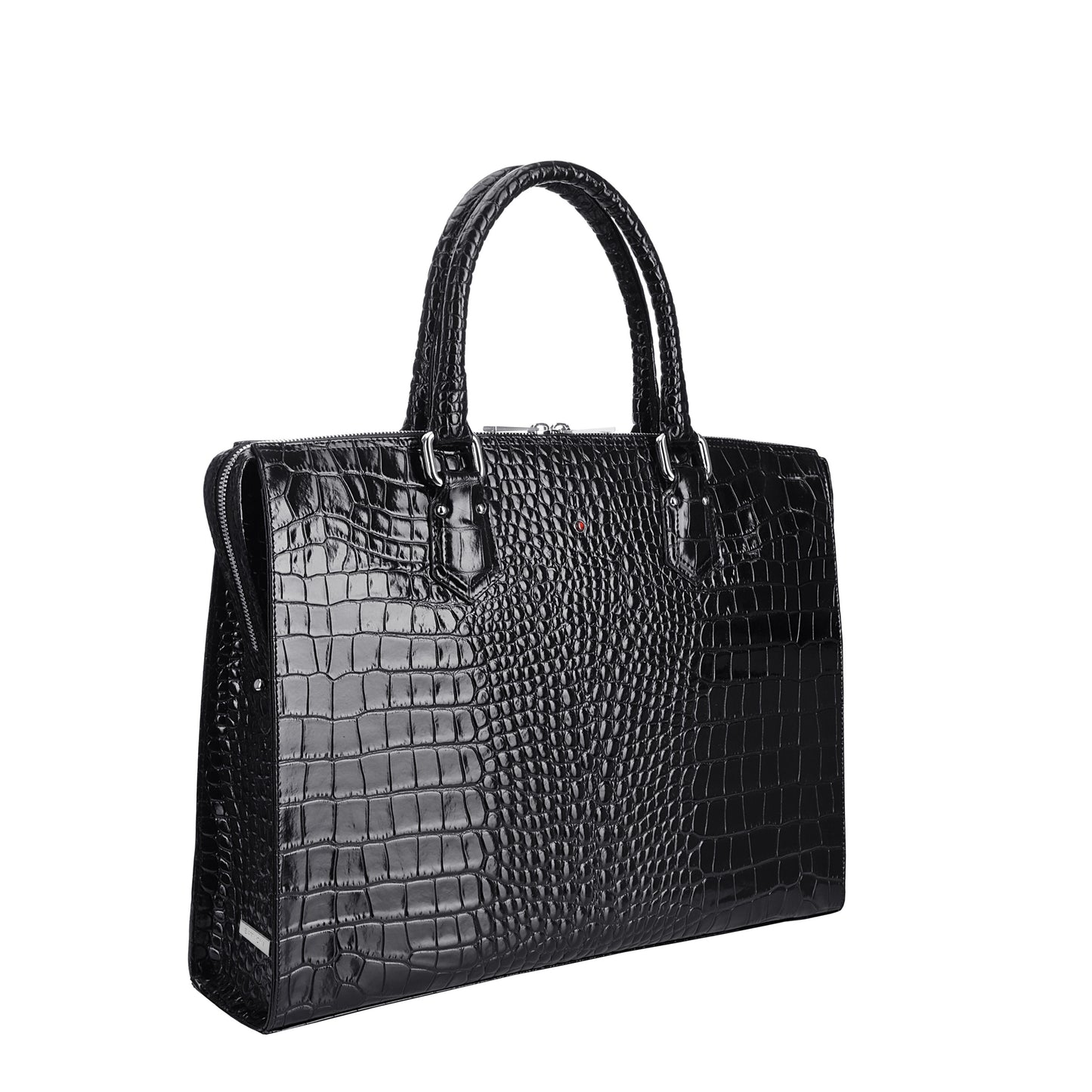 Aktówka damska skórzana Hana croco black
