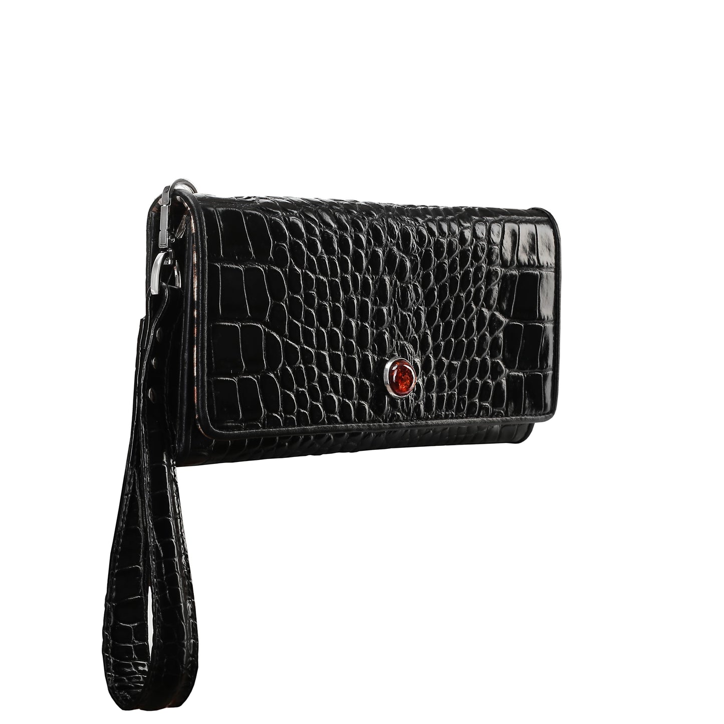 Kopertówka damska skórzana Chic croco black