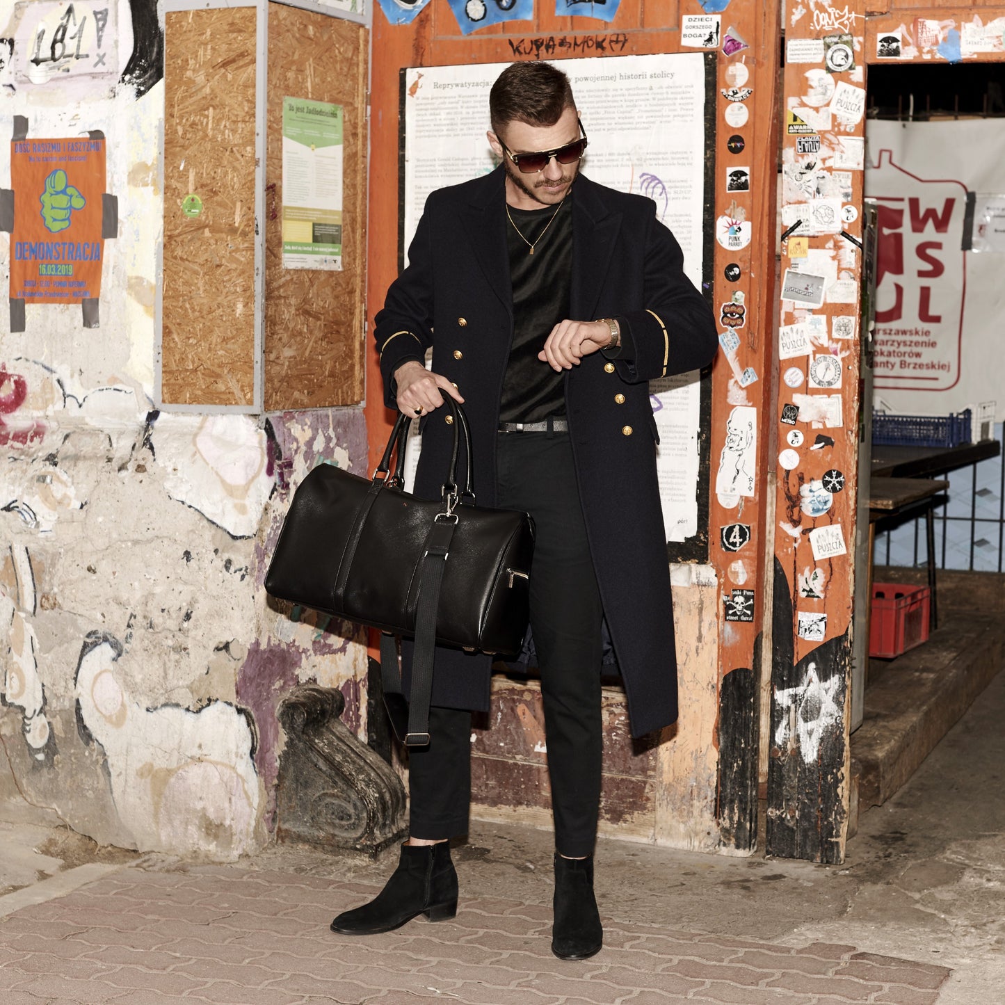 Torba podróżna skórzana artico black