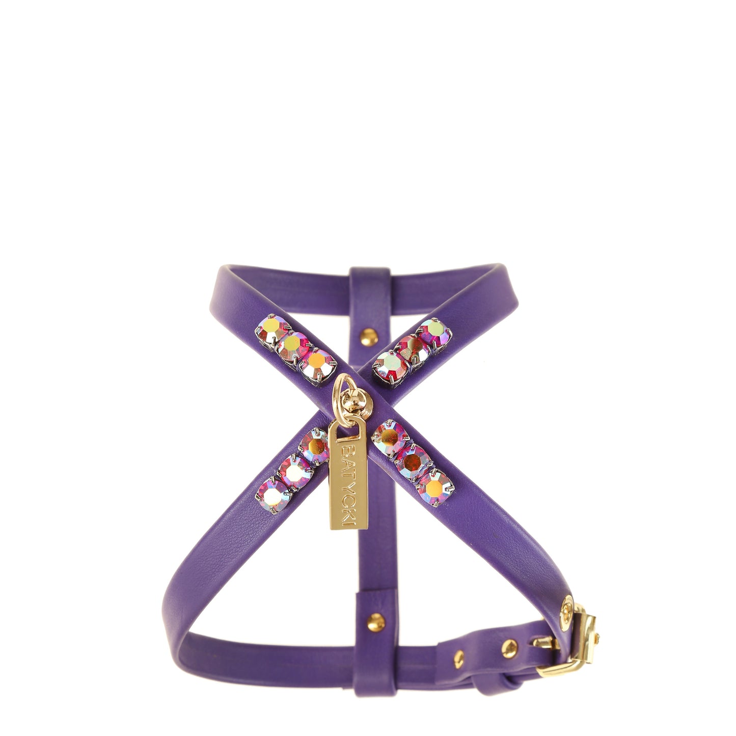 Lila Haustiergeschirr aus Nappaleder