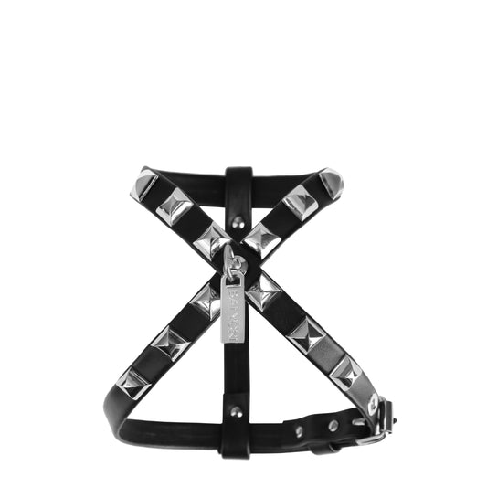 Nappa black leather harness for your pet