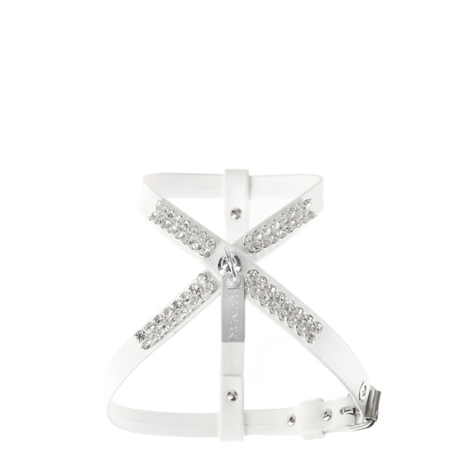 Nappa white pet harness