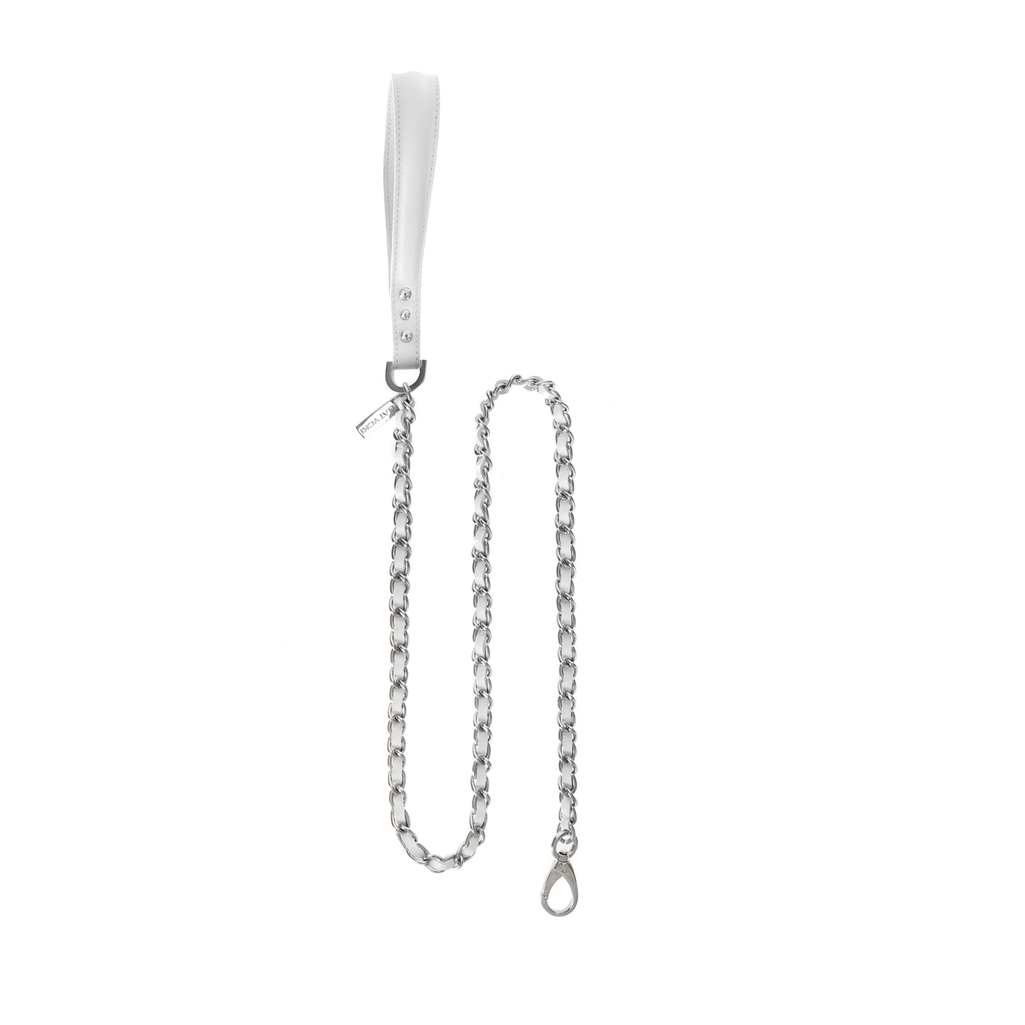 Weiße Haustierleine aus Nappaleder