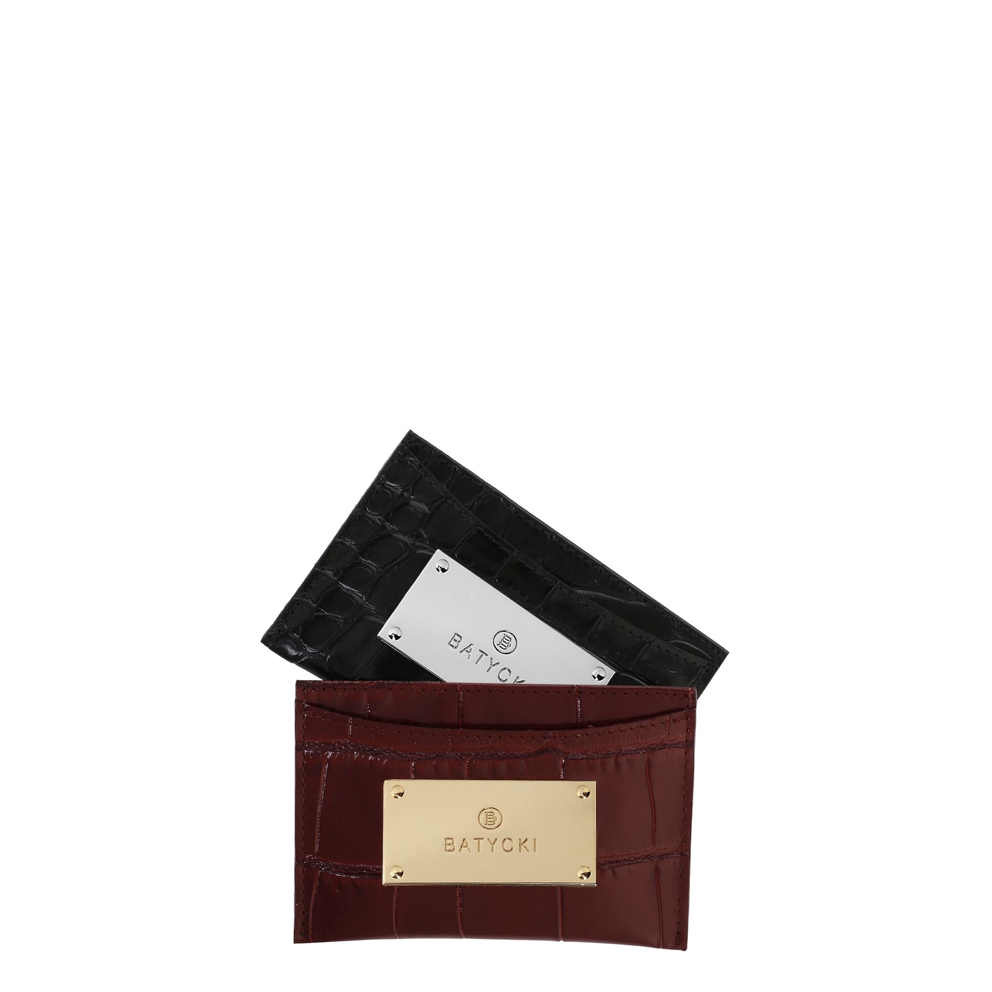 Etui skórzane na karty croco black