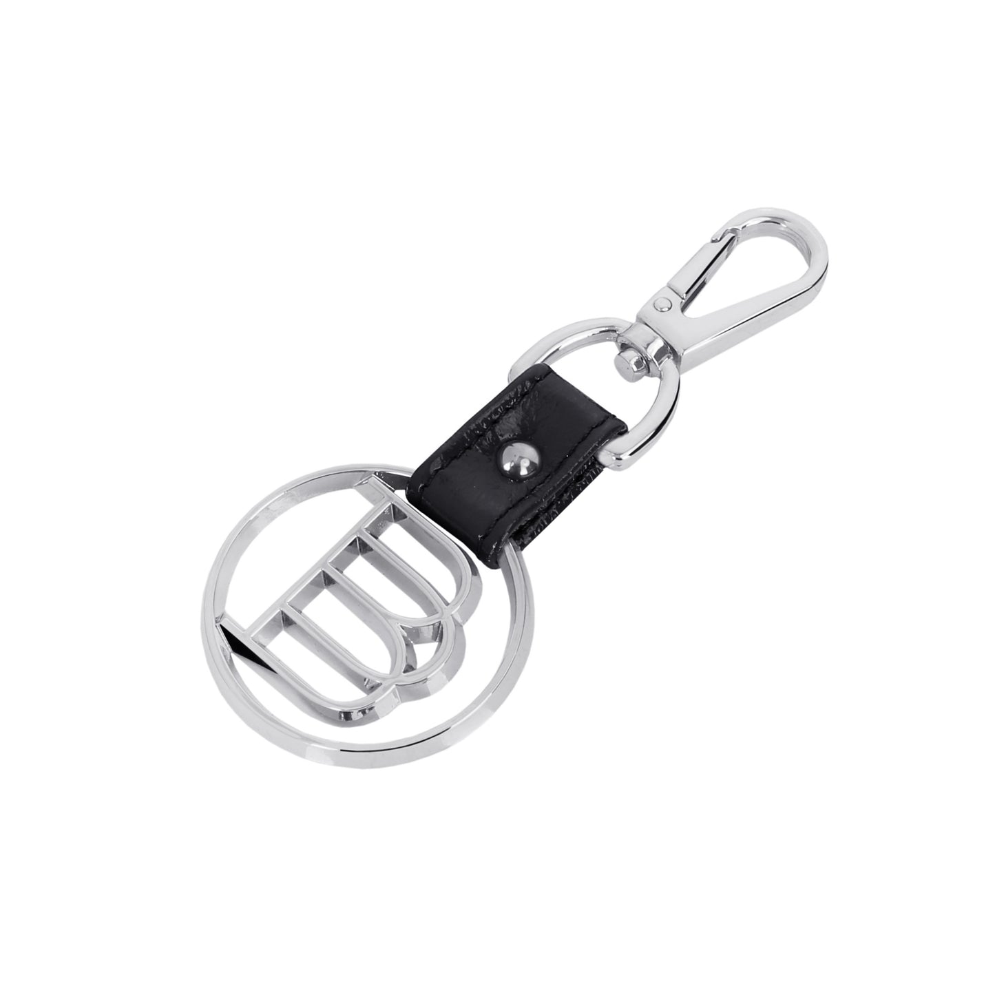Brelok skórzany z logo croco black