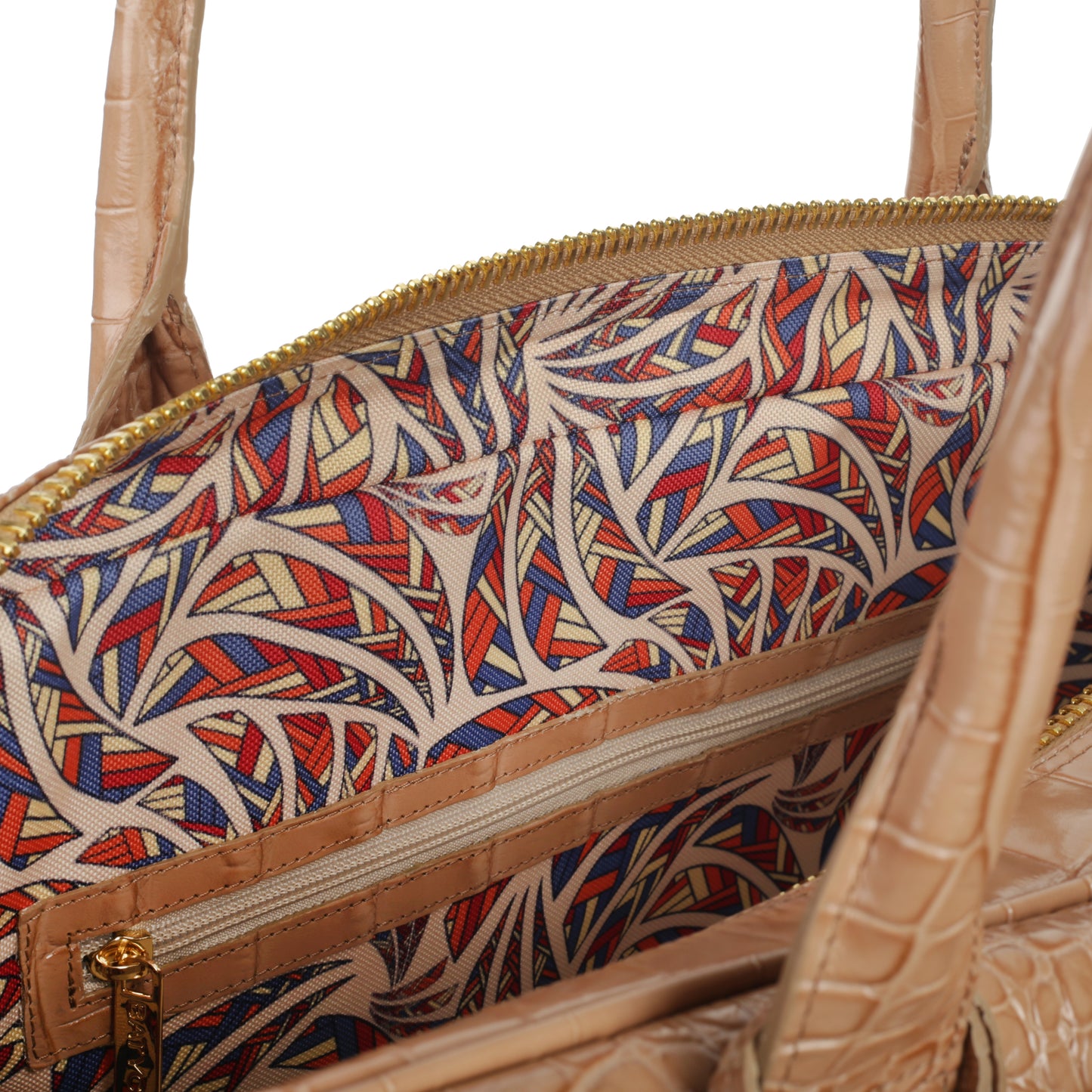 Torba skórzana CLASSIC croco camel