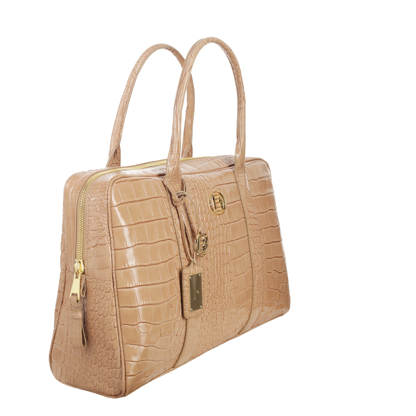 Torba skórzana CLASSIC croco camel