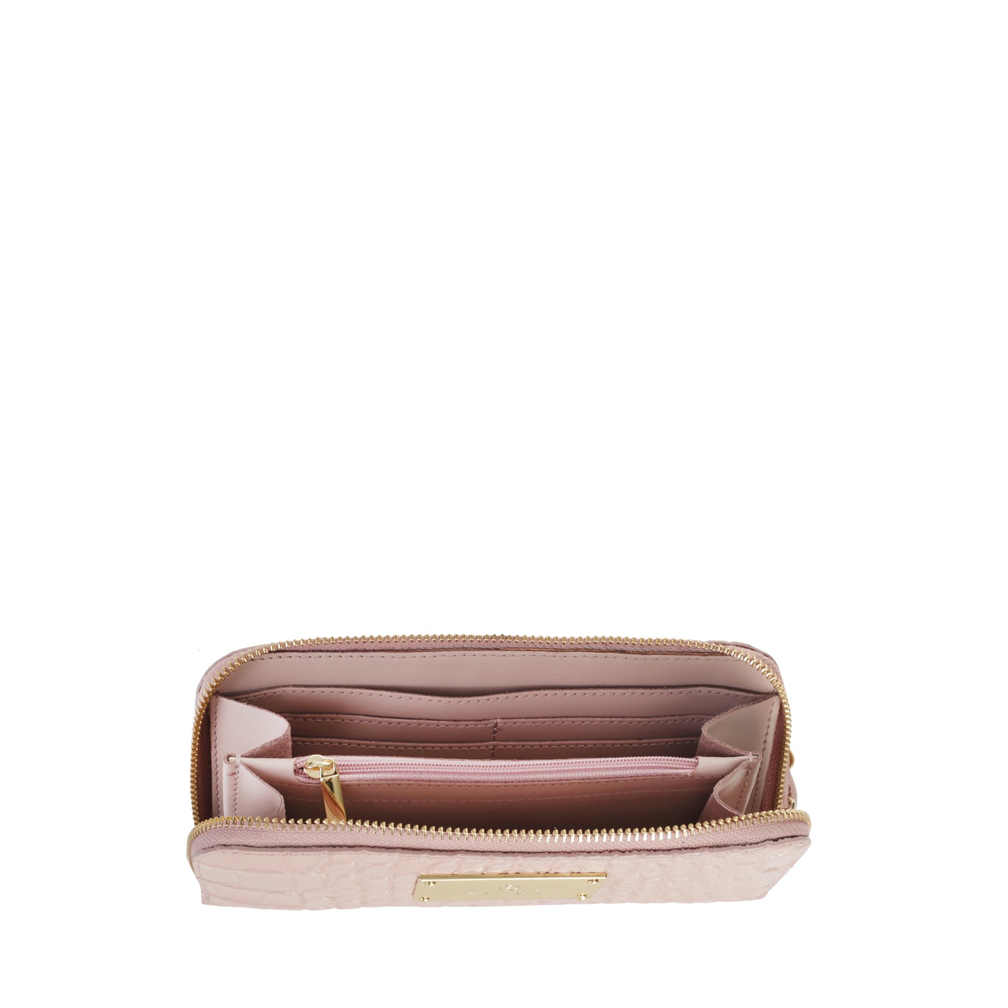 Portfel damski skórzany croco powder pink