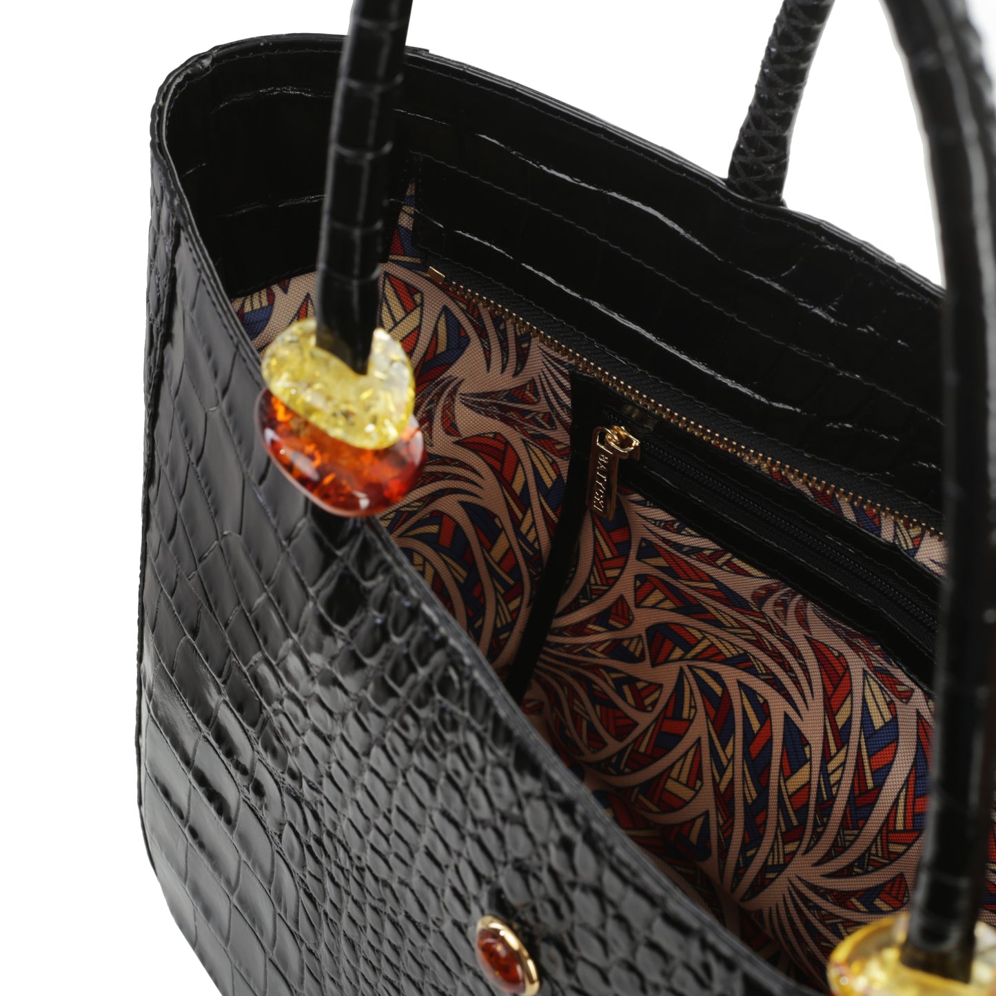 Torebka damska skórzana Dark Sea croco black