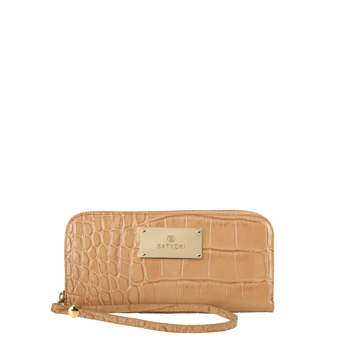 Portfel damski skórzany croco camel