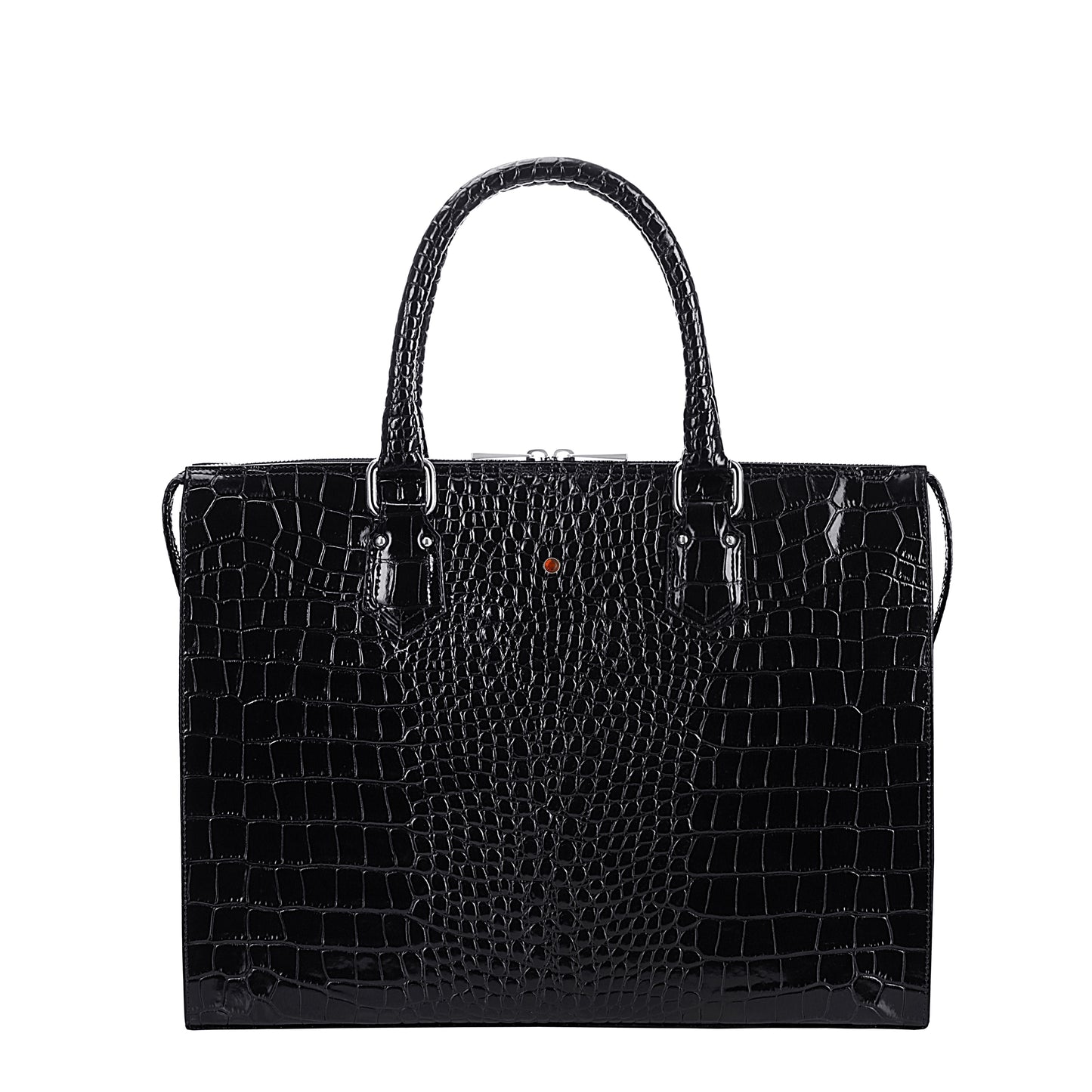 Aktówka damska skórzana Hana croco black