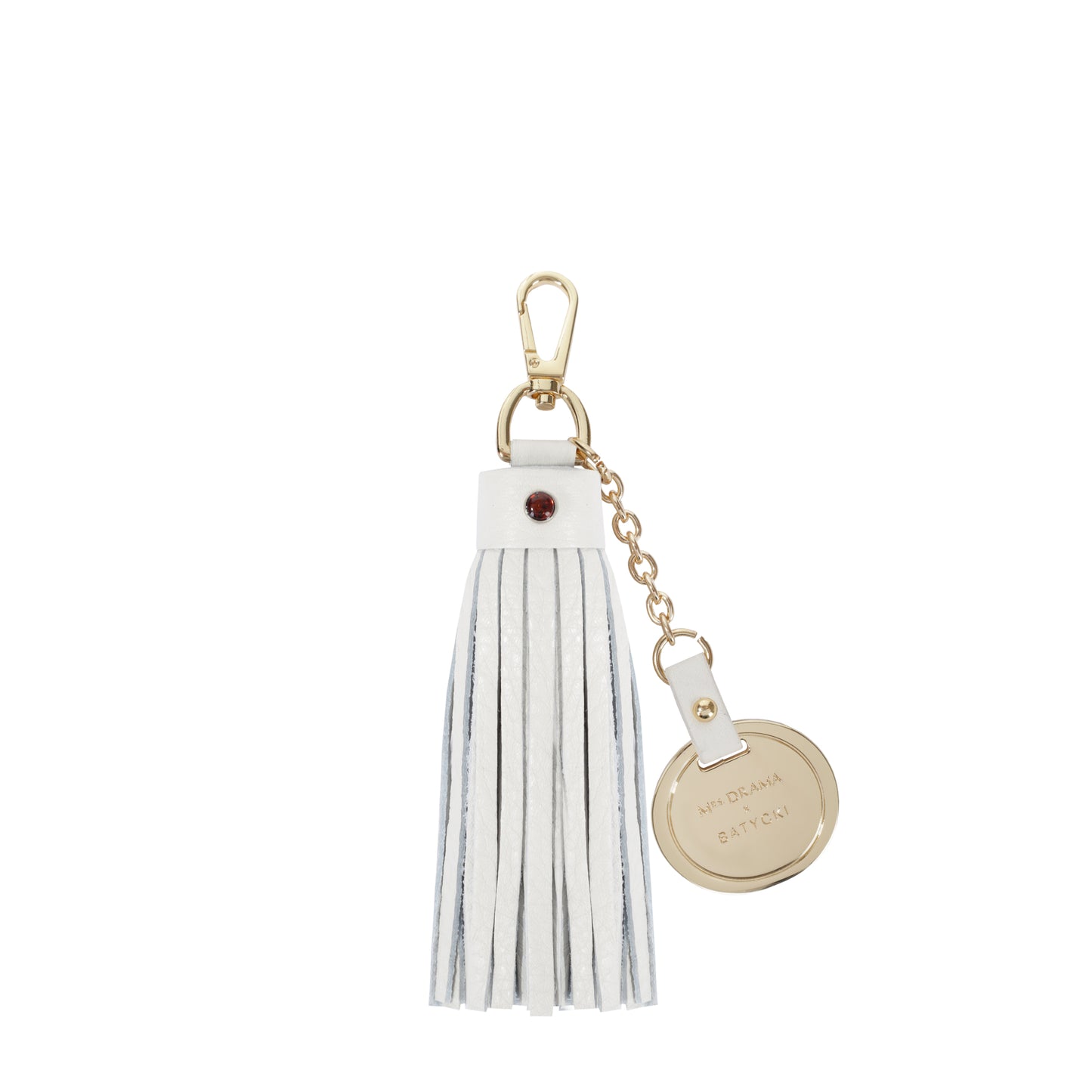 Leather keychain Tassel MRS DRAMA x BATYCKI mousse ecru