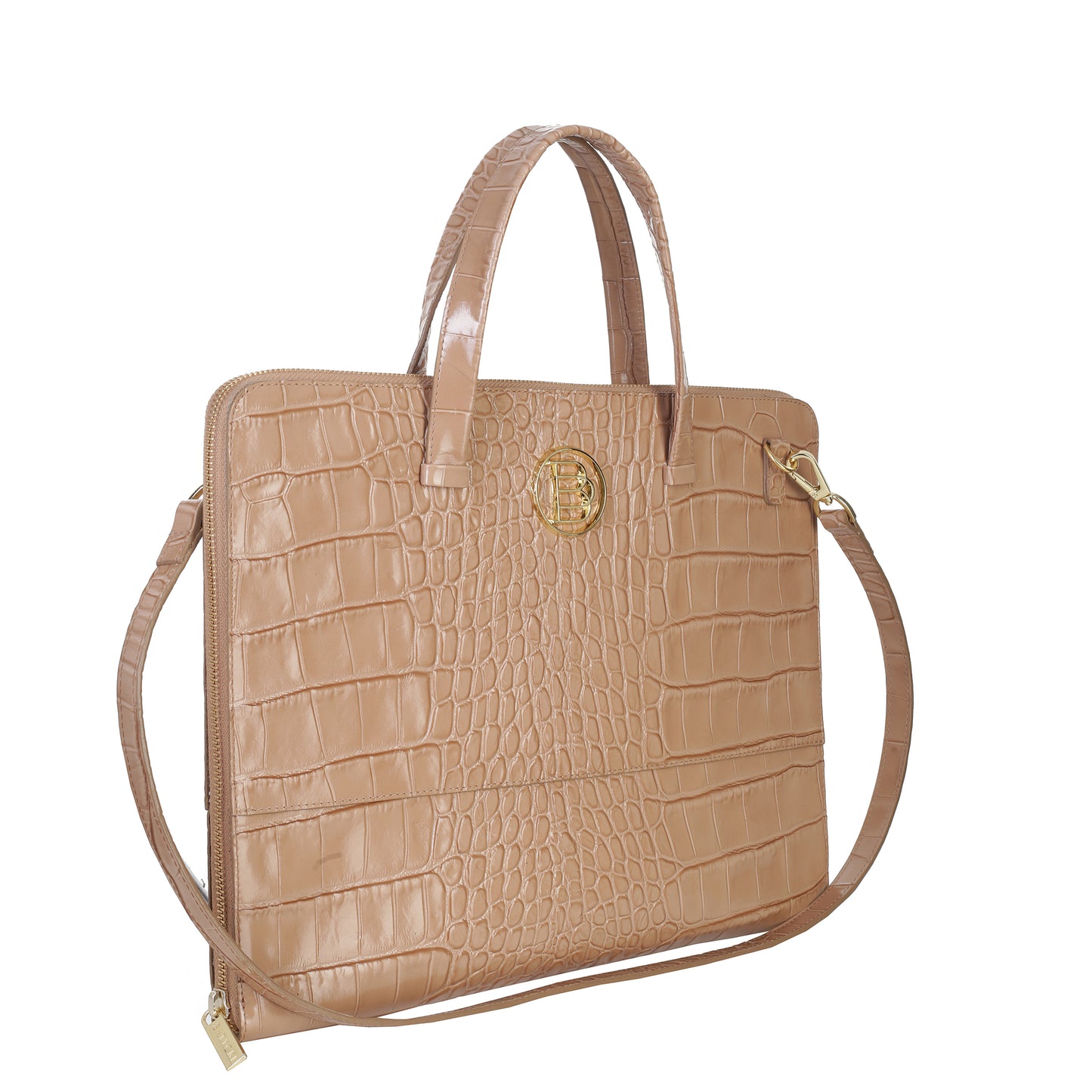 Etui skórzane na laptopa croco camel